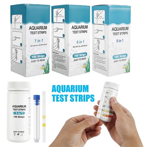 Fyeme 100Pcs Aquarium Test Strips 7 In 1 Fish Tank Test Kit Freshwater