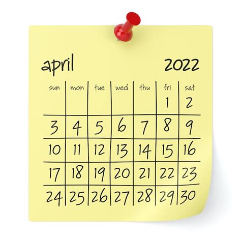 Premium Photo April 2022 Calendar Isolated On White Background 3d