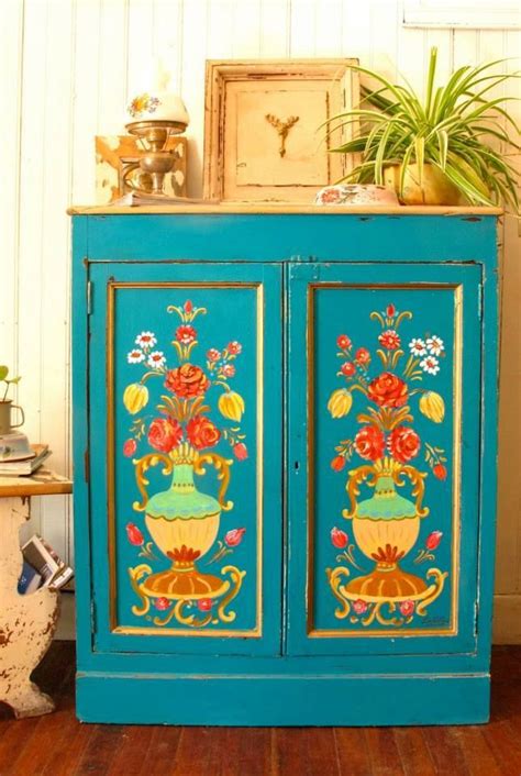 Ahşap Boyama Funky Furniture Hand Painted Furniture Colorful