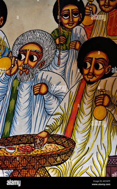 Ethiopian Orthodox Church Fresco Painting With Christian Saint Ethiopia