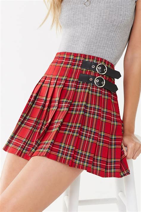 Pleated Plaid Mini Skirt Forever 21 Mini Skirts Plaid Mini Skirt