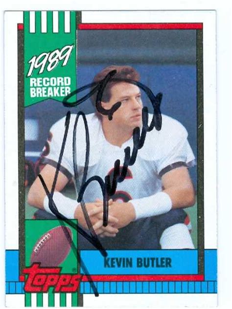 Kevin Butler Autographed Football Card Chicago Bears 1990 Topps