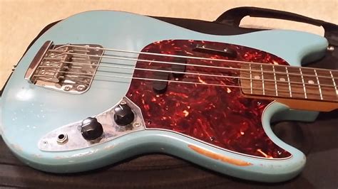 Fender Jmj Mustang Bass Daphne Blue Bottle O Blues Reverb