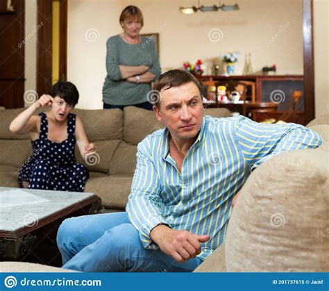 mom reassures an adult daughter after quarrel with her husband stock image image of living