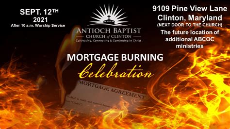 Mortgage Burn1 Antioch Baptist Church Of Clinton