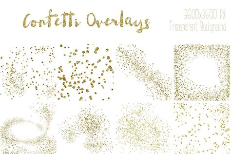 Gold Confetti Overlaysbackgrounds Custom Designed Textures ~ Creative Market