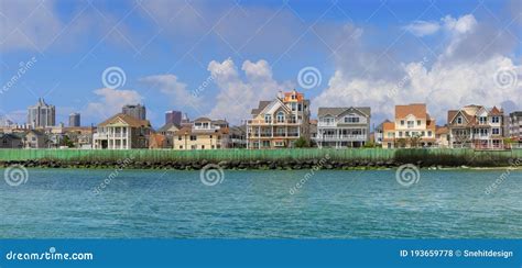 Ocean View of Luxury Homes at the Atlantic City Coast on July 5, 2018