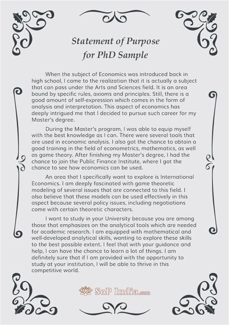 Statement Of Purpose For Phd Sample By Sopsamplesindia On Deviantart