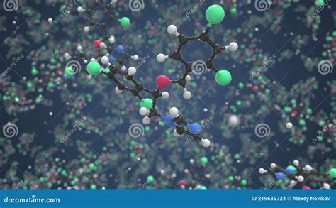 Miconazole Molecule Molecular Model Looping Seamless 3d Animation