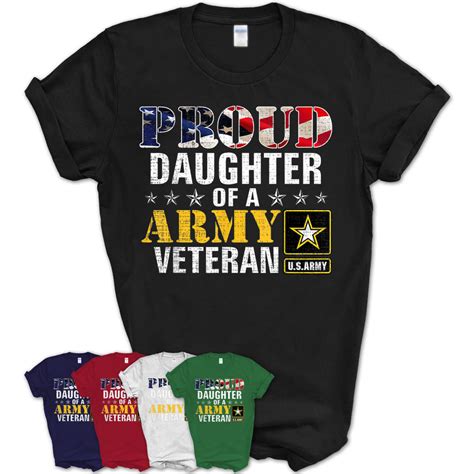 Proud Daughter Of A Army Veteran American Flag Military T T Shirt