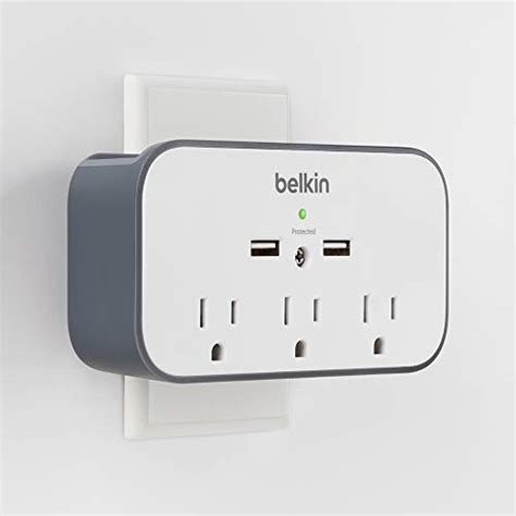 Belkin Wall Mount Surge Protector 3 Ac Multiple Outlet Extender And 2