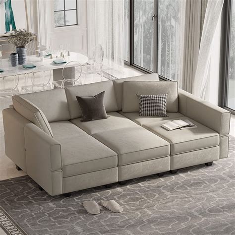 Belffin Modular Velvet Sectional Sofa With Chaise Lounge Sectional