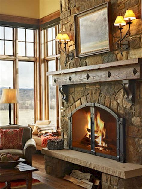 30 Gorgeous Farmhouse Fireplace Mantel Design And Decor