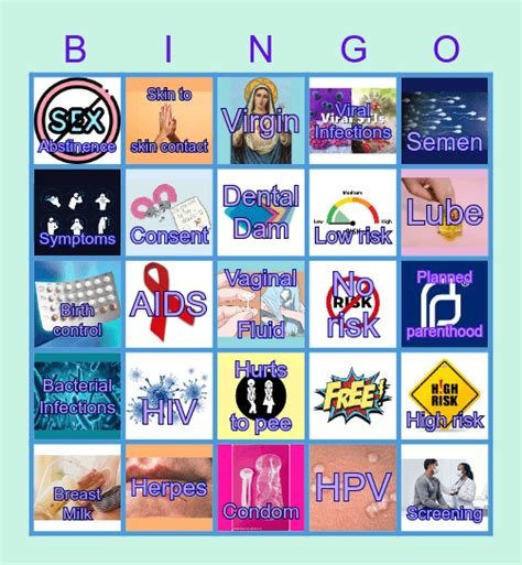 Sex Ed Bingo Card