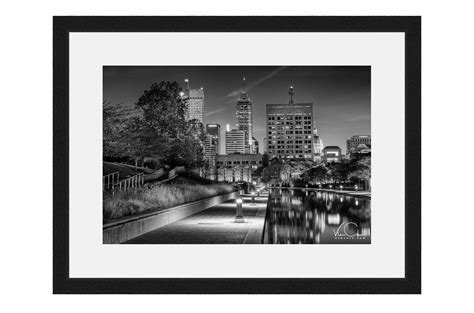 Indianapolis Pictures Black And White Indy Skyline At Night Black And