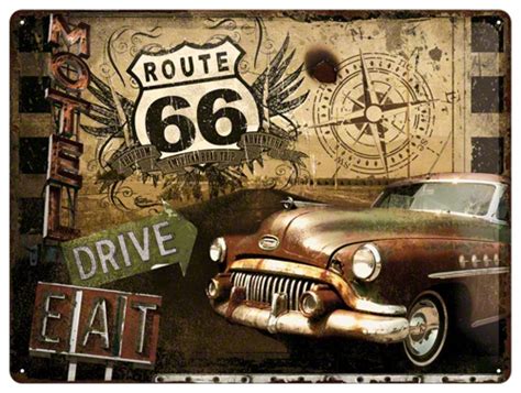 Download Vintage Route Sign Home Tin Motel By Christopherholland