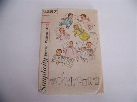 Vintage 50s60s Simplicity Baby Layette Patterns Etsy Layette