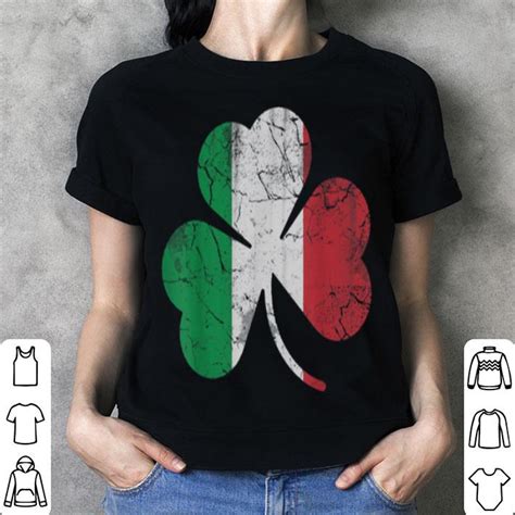 pretty irish italian flag shamrock st patrick s day italy shirt