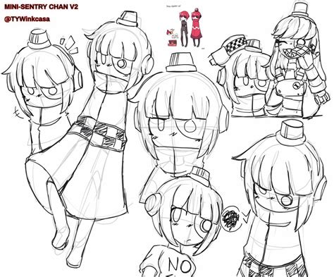 Mimi Sentry And Mini Sentry Chan Original And More Drawn By Tywinkcasa Danbooru