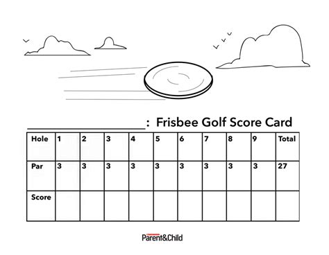Just fancy it by voting! Frisbee Golf Score Card Printable | Scholastic | Parents