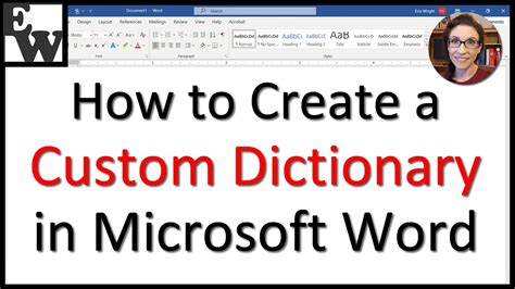 How To Create A Custom Dictionary In Microsoft Word Youtube