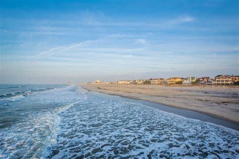 The Atlantic Ocean And Shore In Ventnor City New Jersey Stock Photo