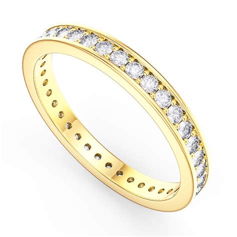 Promise Moissanite 18ct Yellow Gold Channel Full Eternity Ring Jian