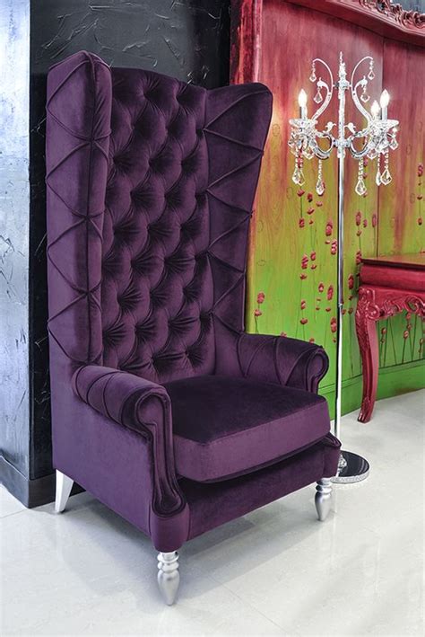 Baroque High Back Chair Purple Chair Chairs And More Chairs