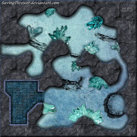 Clean Crystal Cave Battlemap Roll By Savingthrower Dungeon Maps