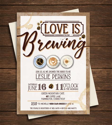 Coffee Bridal Shower Invitation Love Is Brewing Love Is Etsy In 2021