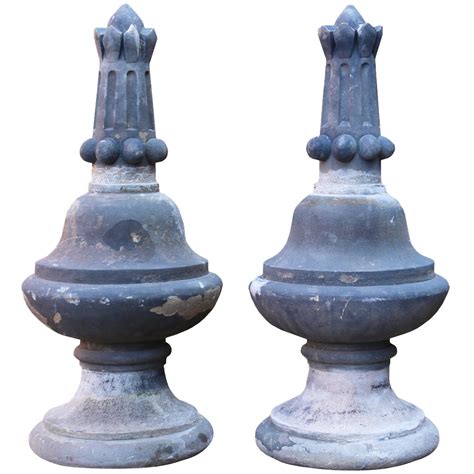 Pair of Antique English Terracotta Finials For Sale at 1stDibs