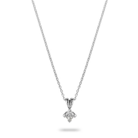 Beards Platinum Princess Cut Diamond Necklace - B_PRDIAPL_0.37