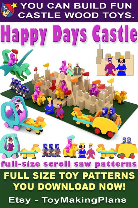 Wooden toys to make and sell. Happy Days Castle & Royals Play Set PDF Download | Etsy in ...