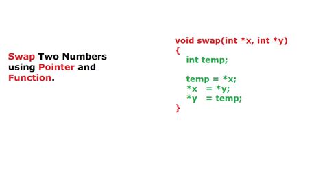C Program To Swap Two Numbers Using Pointers Youtube