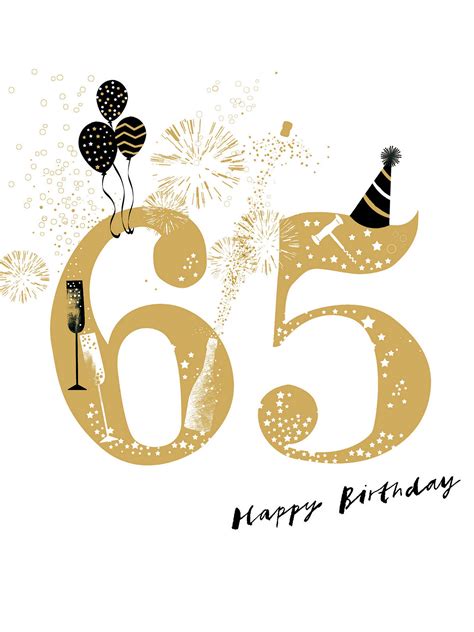 65th Birthday Cards Card Design Template