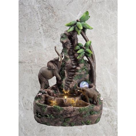 Ore International 24 In Mother And Baby Elephant Table Fountain In The