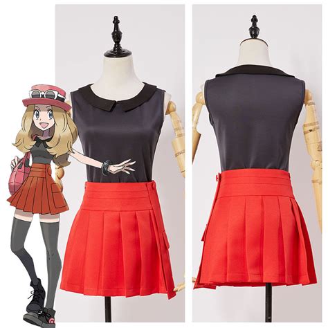 pokemon xy go ash serena default cosplay costume suit black dress uniform outfit halloween