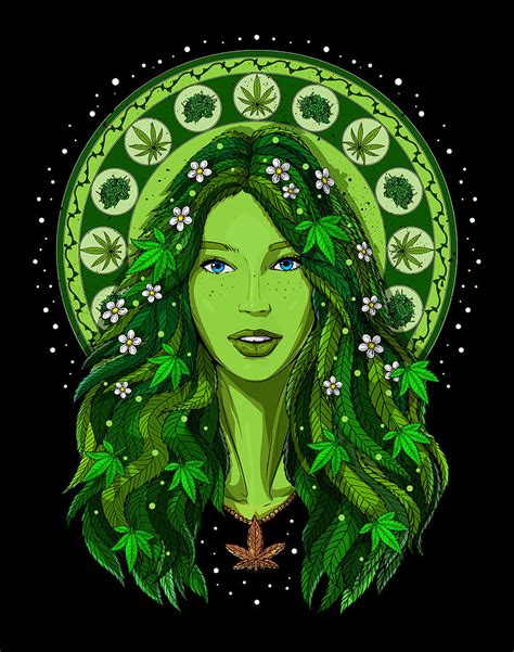 Weed Goddess Digital Art By Nikolay Todorov Fine Art America
