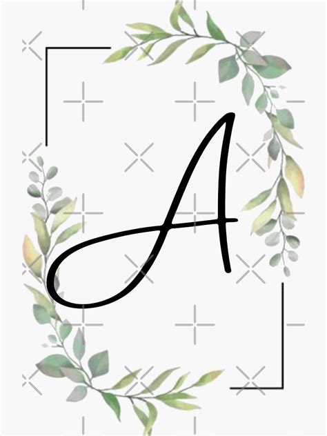 Monogram Letter A With Green Leaves Sticker For Sale By Justseasons