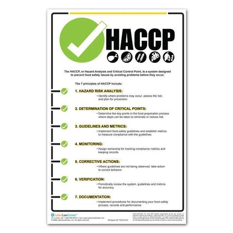 Principles Of Haccp Poster Food Safety Posters