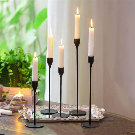 Black Candlestick Holders Set Of 5 Black Candle Holder