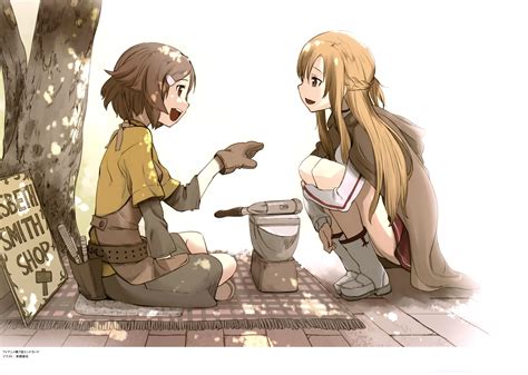 Asuna And Lisbeth Sword Art Online Drawn By Kurusu Tatsuya Danbooru