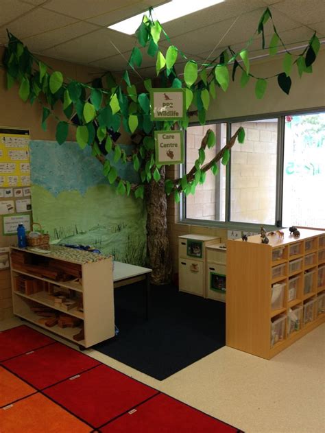 Classroom Tree Made From An Old Box Wrapped In Scrunched Brown Paper