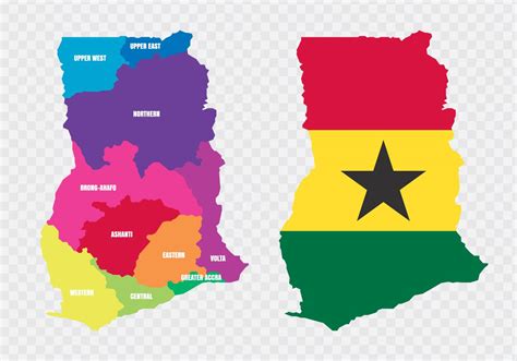 Ghana Map And Flag 168502 Vector Art At Vecteezy