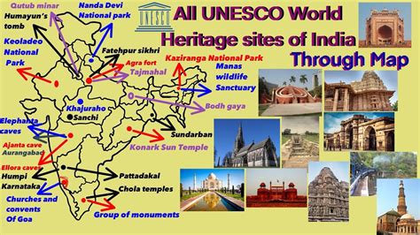 All Unesco World Heritage Sites Of India Through Map Youtube