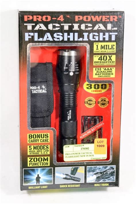 Pro 4 Power Tactical Flashlight New In Box Kastner Auctions