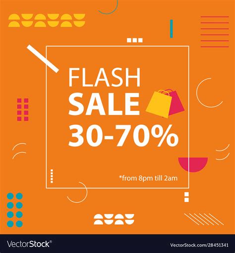 Flash Sale Poster Template Minimal Style Vector Image