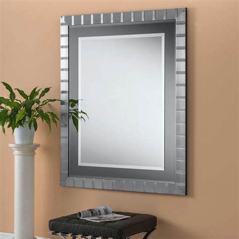 Manhattan 3 Inch Grey Framed Laca Wall Mirror Homesdirect365