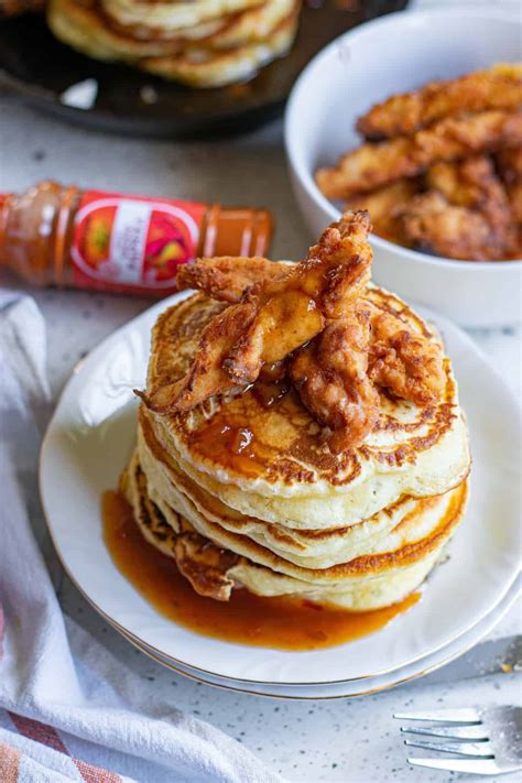 hot chicken pancakes with sriracha maple syrup pancake recipes