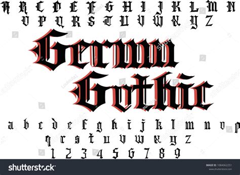 Vintage Gothic Font German Gothic Font Vector De Stock Libre De
